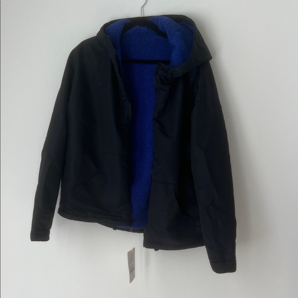 Fabletics Black Jacket with Blue Interior
